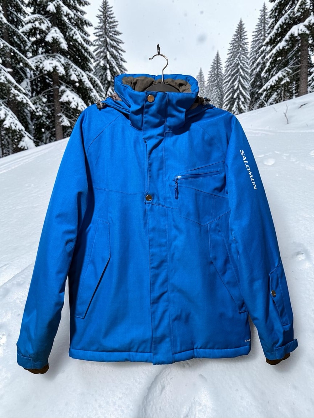 Salomon ClimaPRO Mens/Unisex Blue Waterproof Ski Jacket